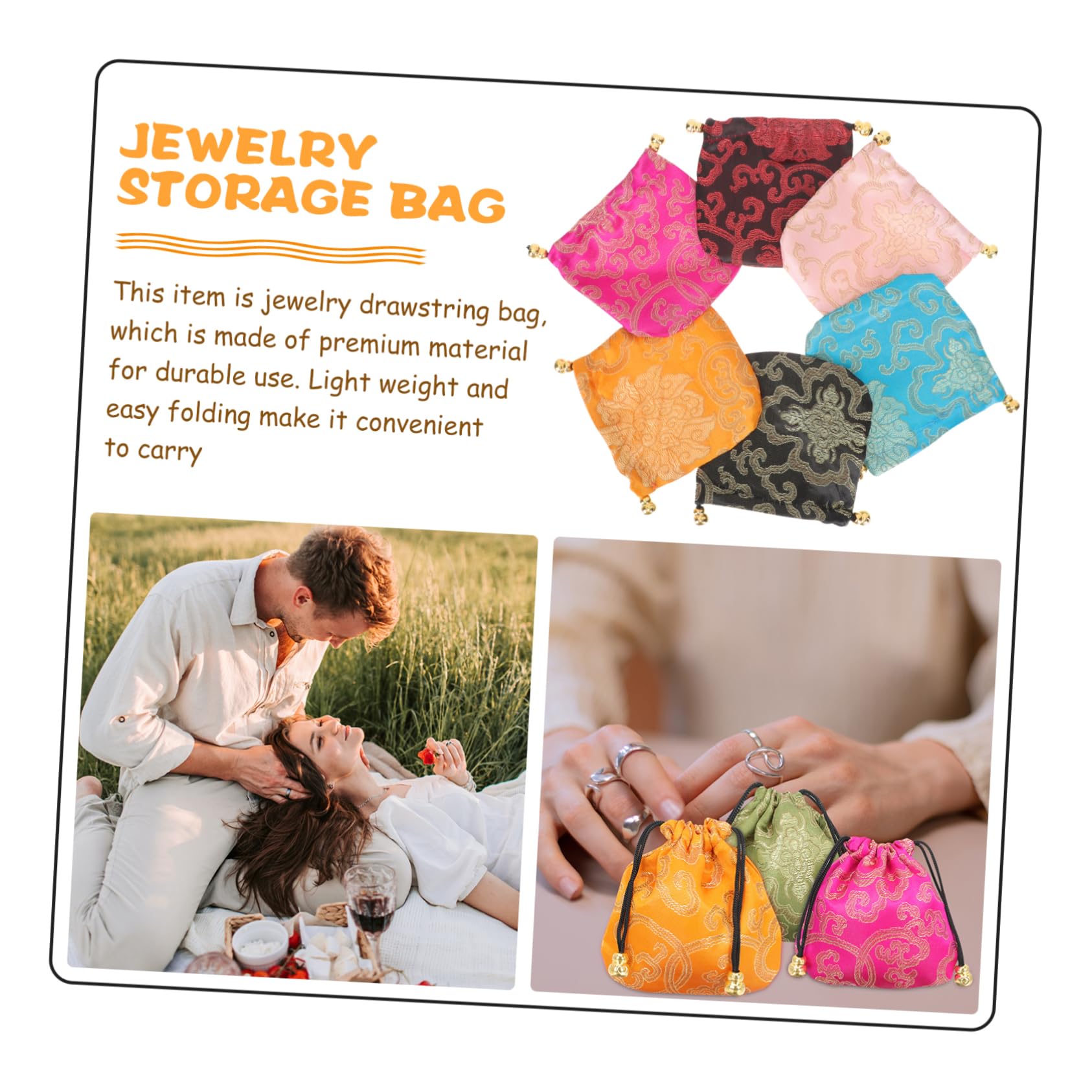 24 pièces sac à bijoux bijoux cordon pochette à bijoux collier étui de voyage pochette à bijoux cordon sacs cadeaux bijoux de voyage petits sacs à cordon conseils petit bijoux tissu/1107