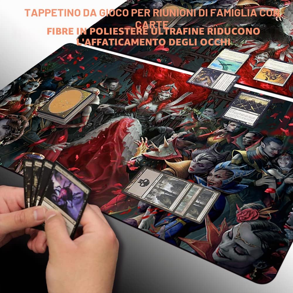 Four Leaves INNISTRAD Crimson Vow Key Artwork - Tappetini da gioco mtg + custodia impermeabile gratuita, MTG Playmate Table Mat, Mouse Pad Dustproof and Waterproof