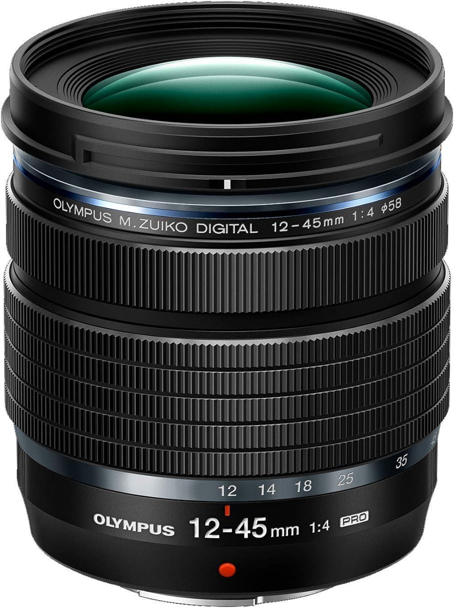 Olympus M.Zuiko DIGITAL ED 12-45mm F4.0 PRO lens, standard zoom, suitable for all MFT cameras (OM SYSTEM OM-D and PEN models, Panasonic G-series), black
