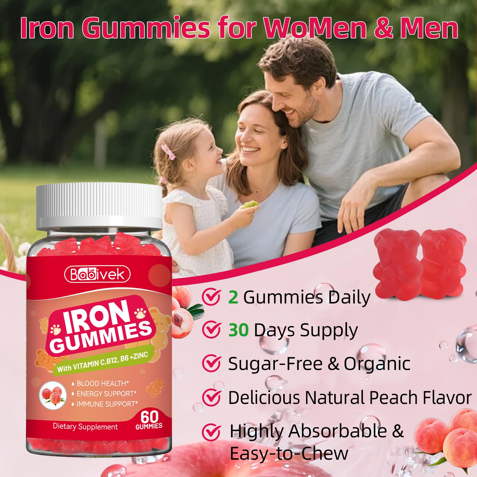 Iron Supplement Gummies for Women & Men, Iron Gummies with Multivitamin — Amazon image 5