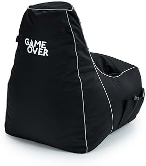 Game Over Crepúsculo Princesa Puff Pera para Video Juegos | Sala Interior | con Bolsillos Laterales para Controles | Soporte para Auriculares | Diseño Ergonómico (Humo Cósmico)