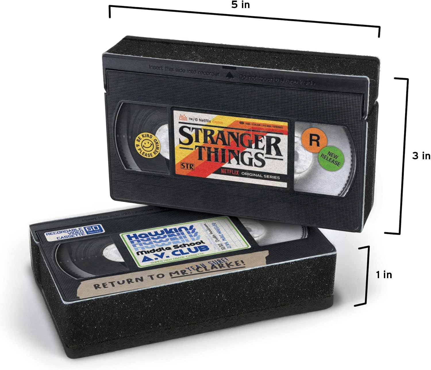 Genuine Fred Stranger Things, VHS Cassette SPONGES, Kitchen Sponges, Set of Two, Multicolored