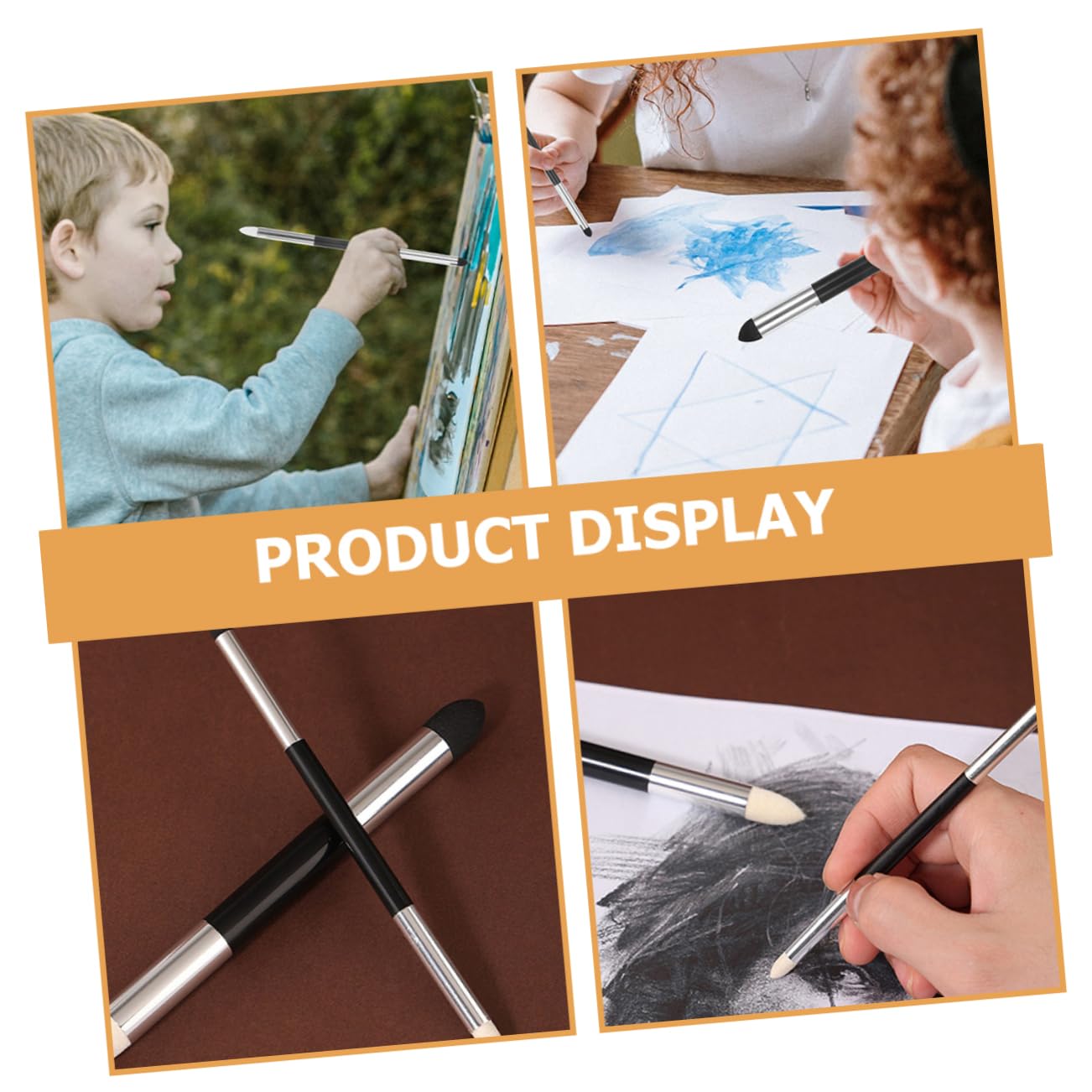 DOITOOL Professional Sketch Erase Pen 2pcs Blending Stump Sponge Stick for Artists Drawing Sponge Brush