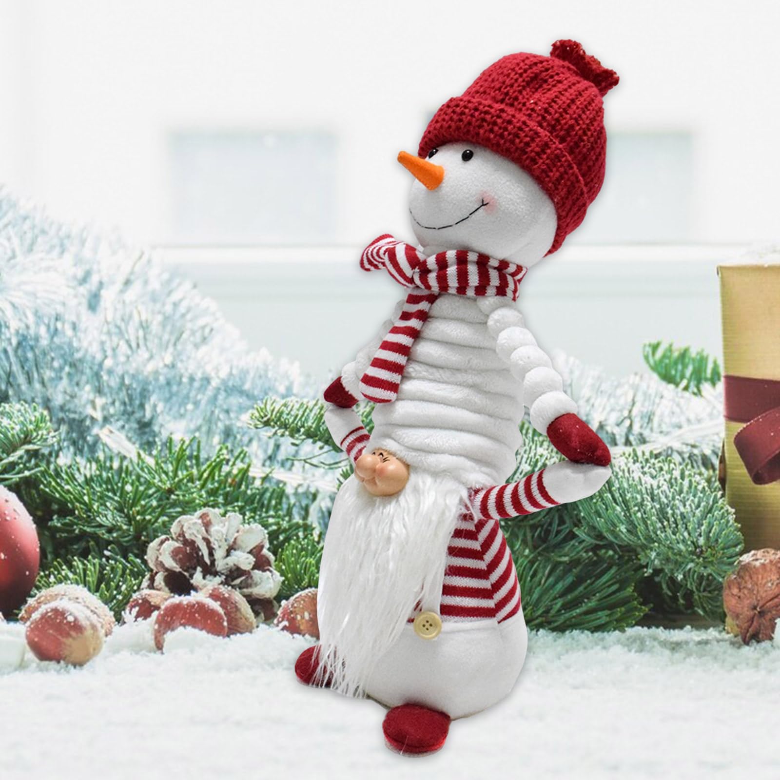 Delicate Pupazzo Neve Ornament Adorabile Figurina Peluga Gnomi Giocattolo Ottimo per Regali E Decorazioni DECURINE