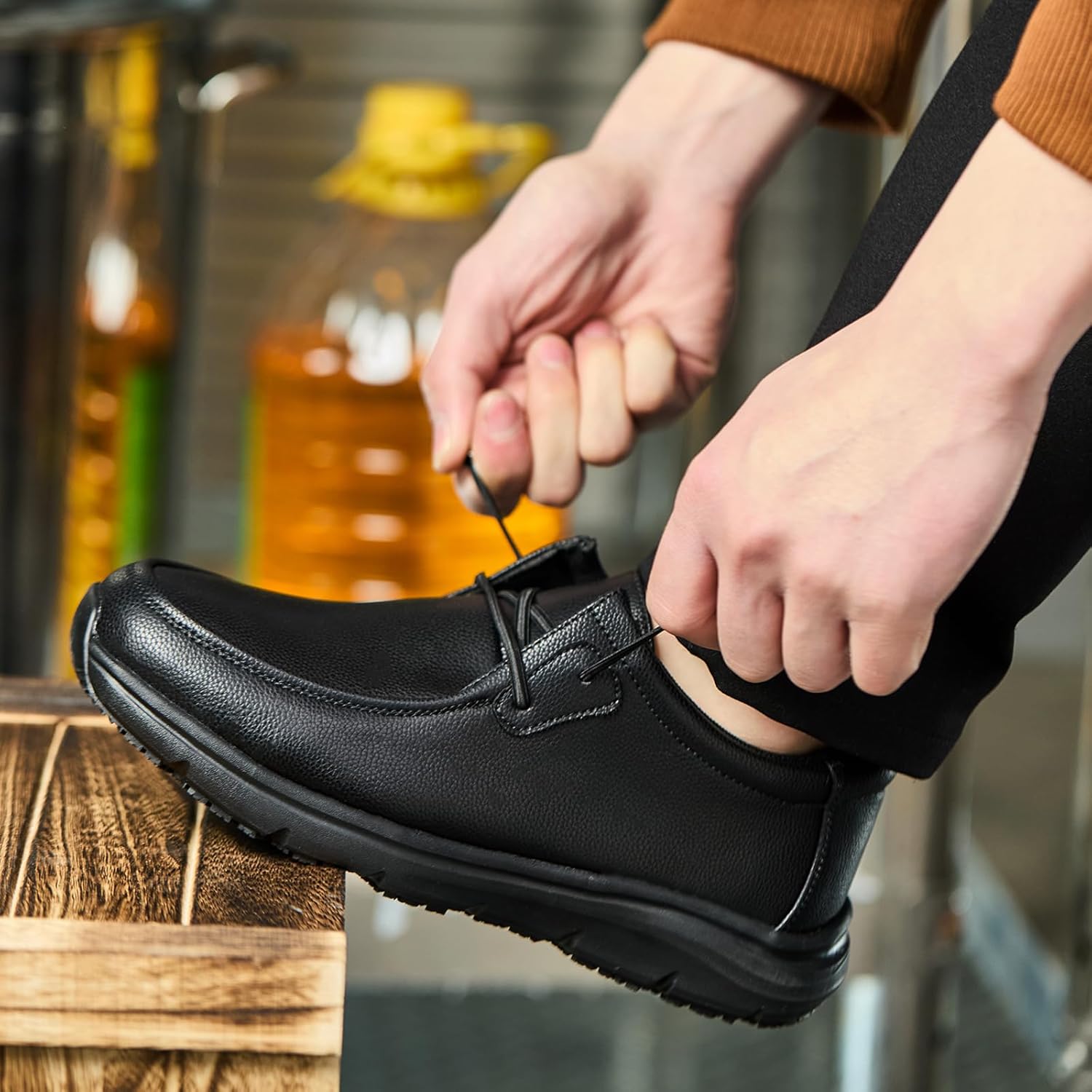 Non Slip Work Shoes for Men Women Chef Kitchen Restaurant Food Service Waterproof Lightweight Comfortable Slip on Loafers - Image 5