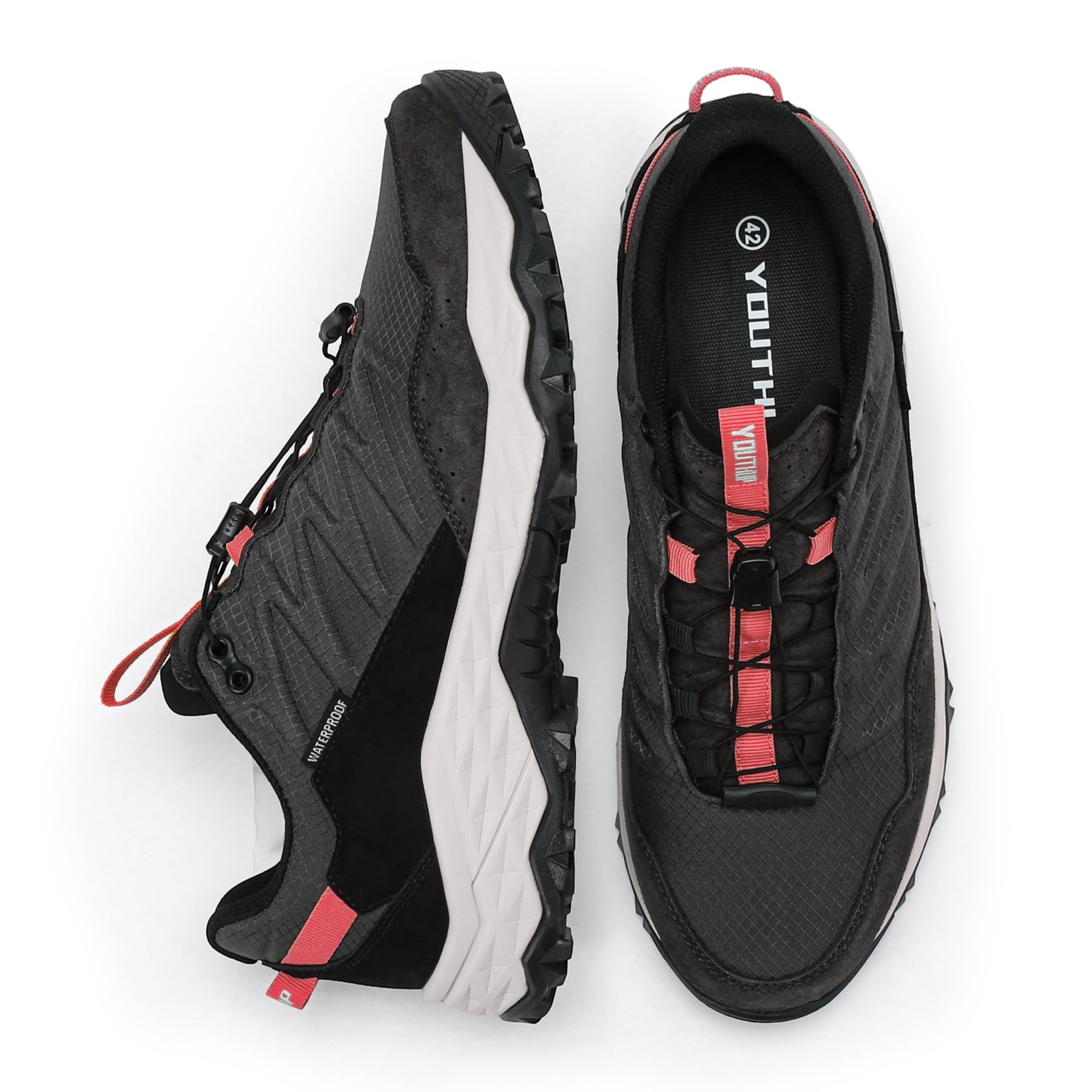 YOUTHUP Herren Wanderschuhe wasserdichte Low Freizeit Sportschuhe | Urban-Outdoor Style, Leicht & Atmungsaktiv für Langlebigkeit, Wasserdicht & Rutschfest für Trail