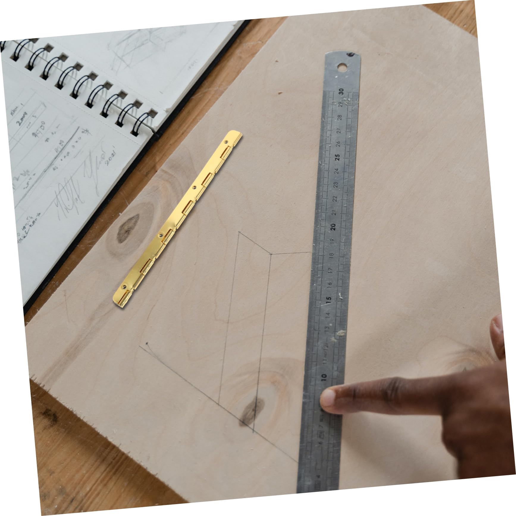 PRETYZOOM 2pcs Piano Hinge Replacement Iron Hinge Rounded Corners for Wooden Jewelry Box