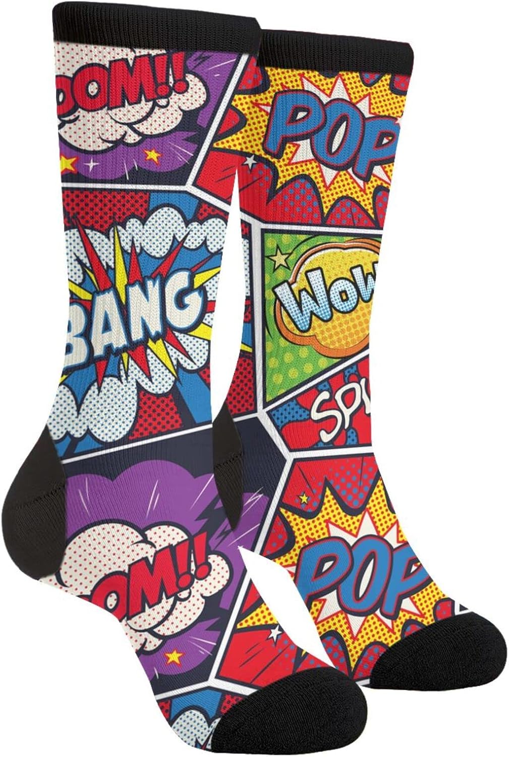 Funny Novelty Crazy Crew Tube Socks, Men'S Women'S Casual Dress Socks