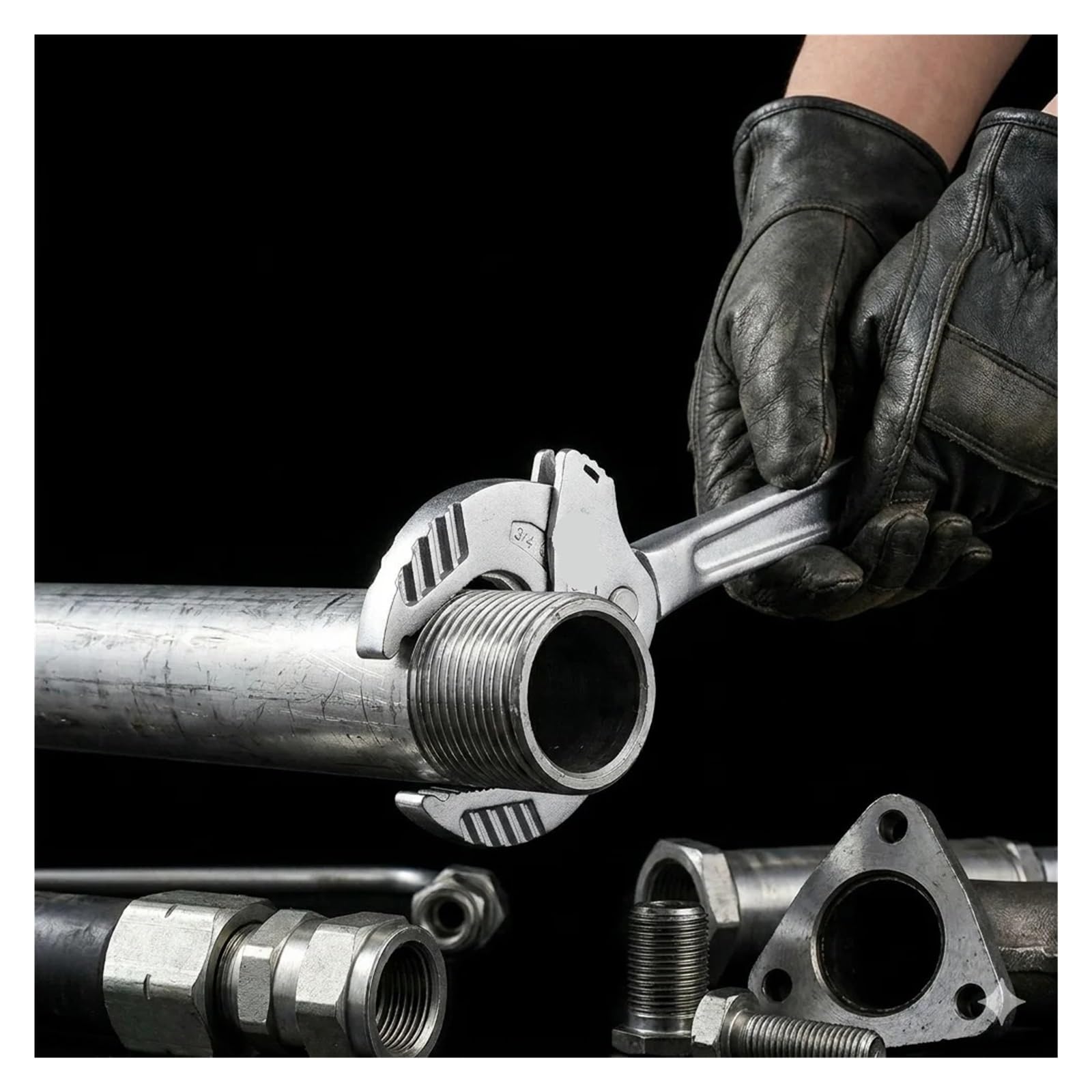 Pinza a Pappagallo Chiave industriale for artigli di granchio for impieghi gravosi, strumento a ganascia larga con cricchetto autoregolante for la produzione tubazioni automobilistiche(1PC 24-32mm)