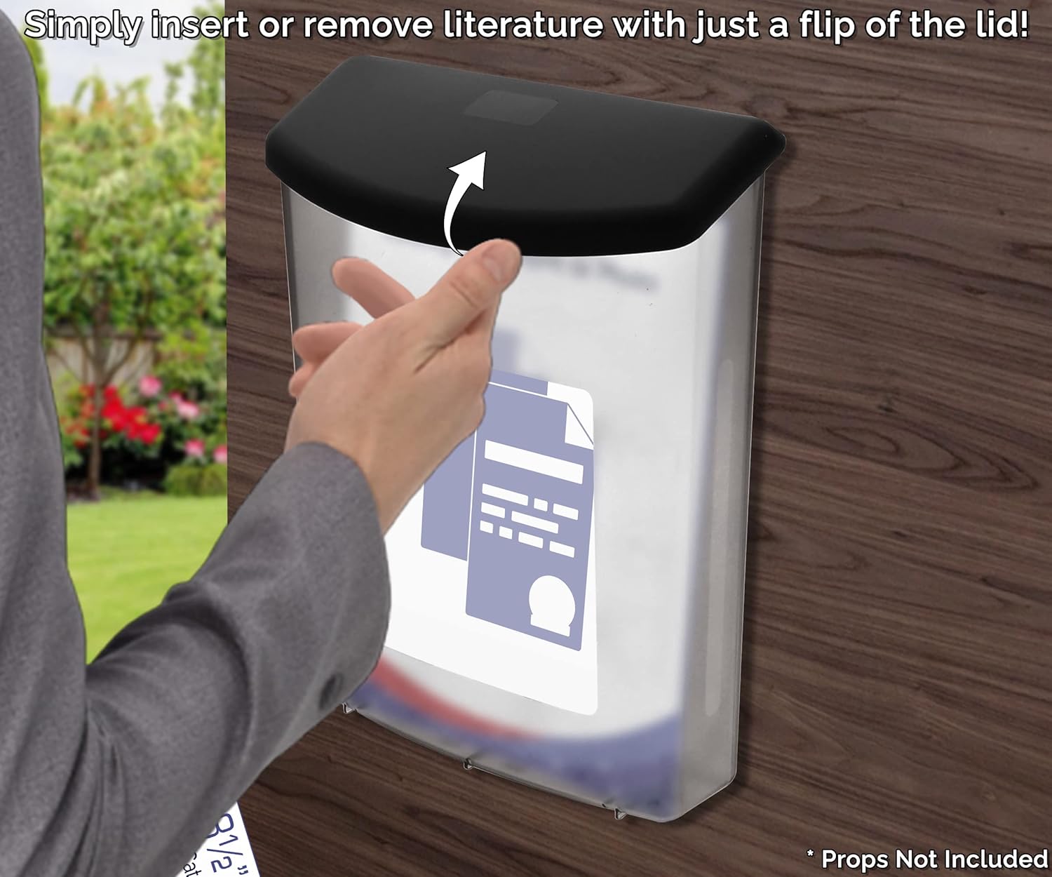Case of 6, Outdoor Literature Dispensers, Clear Plastic Exterior Magazine Holder for 8-1/2”w x 11”h Advertisements - Wall Mounted Brochure Display