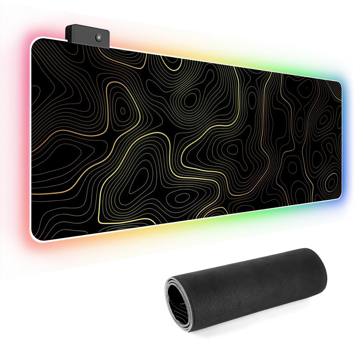 ZORBES® RGB LED Gaming Mouse Pad Desk Mat 30×80cm, USB-C Powered Glowing Mouse Mat with 12 Dynamic Effects, Anti-Slip Extended Desktop Computer Mat for Keyboard and Mouse-image-12