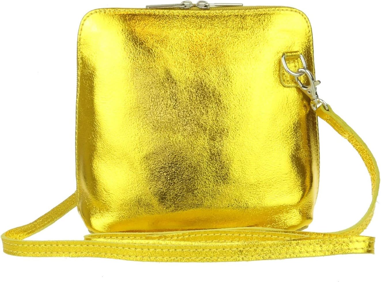 Girly HandBags Womens Metallic Genuine Leather Cross Body Shoulder Bag