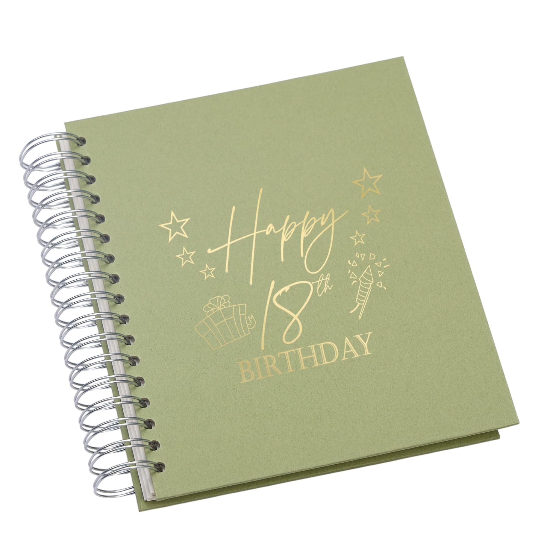 Large 18th Birthday Photo Album Memory Keepsake, Present Design, Multiple Colour Options, Fits 6x4 or 5x7 Photos (Olive Green, 4 x 6 Inch)