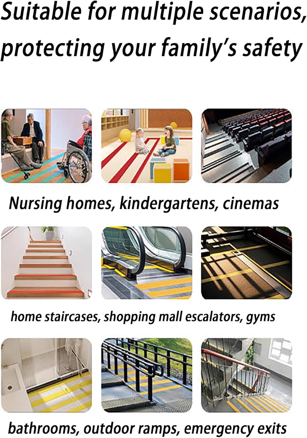 粘着ゴムステップマット、屋外セラミックタイル滑り止めマット、階段滑り止めストリップ、ショッピングモールエスカレーター、ジム用(Gre