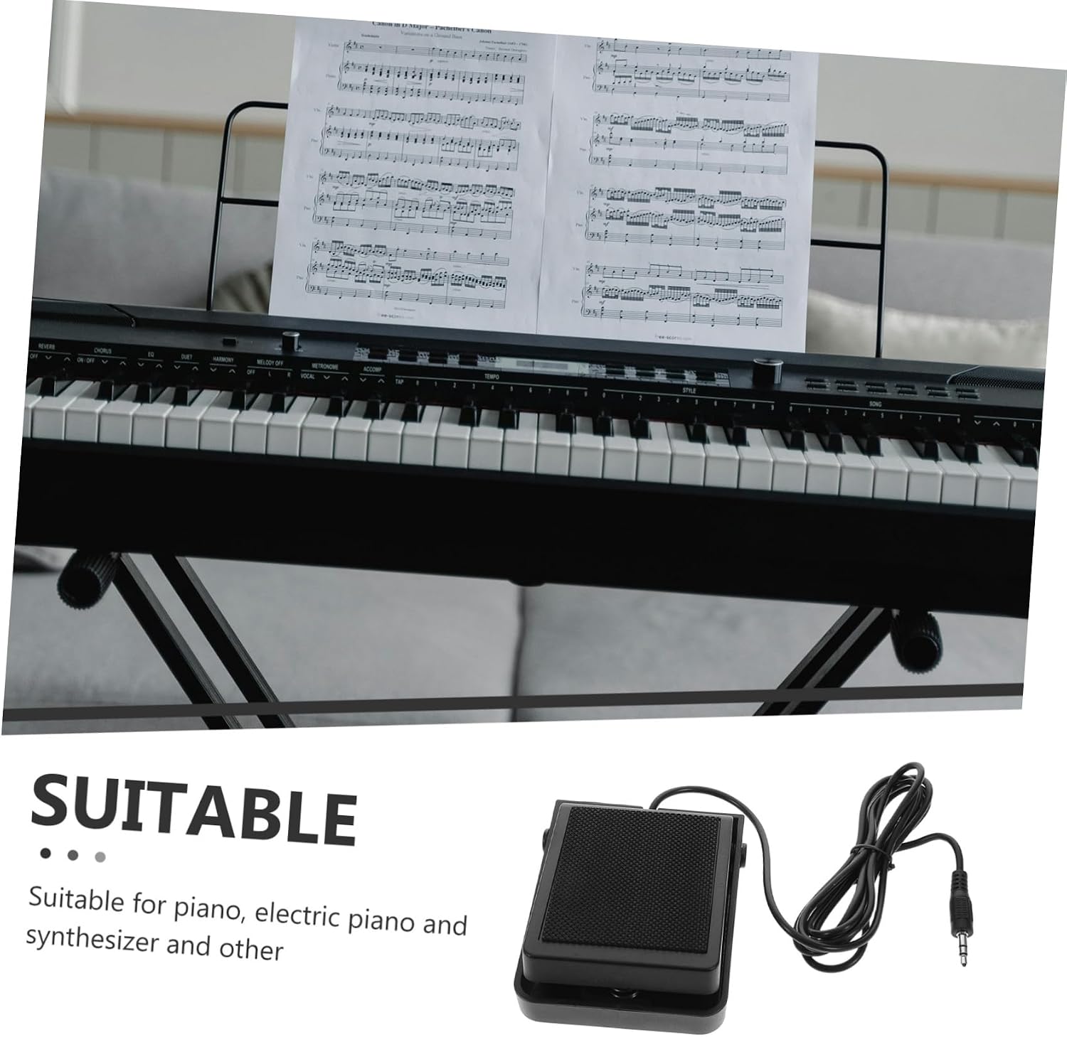 Electric Piano Sustain Pedal Jack Foot Pedal for Keyboards Sturdy Design for Enhanced Control and Performance Compatible Various Instruments