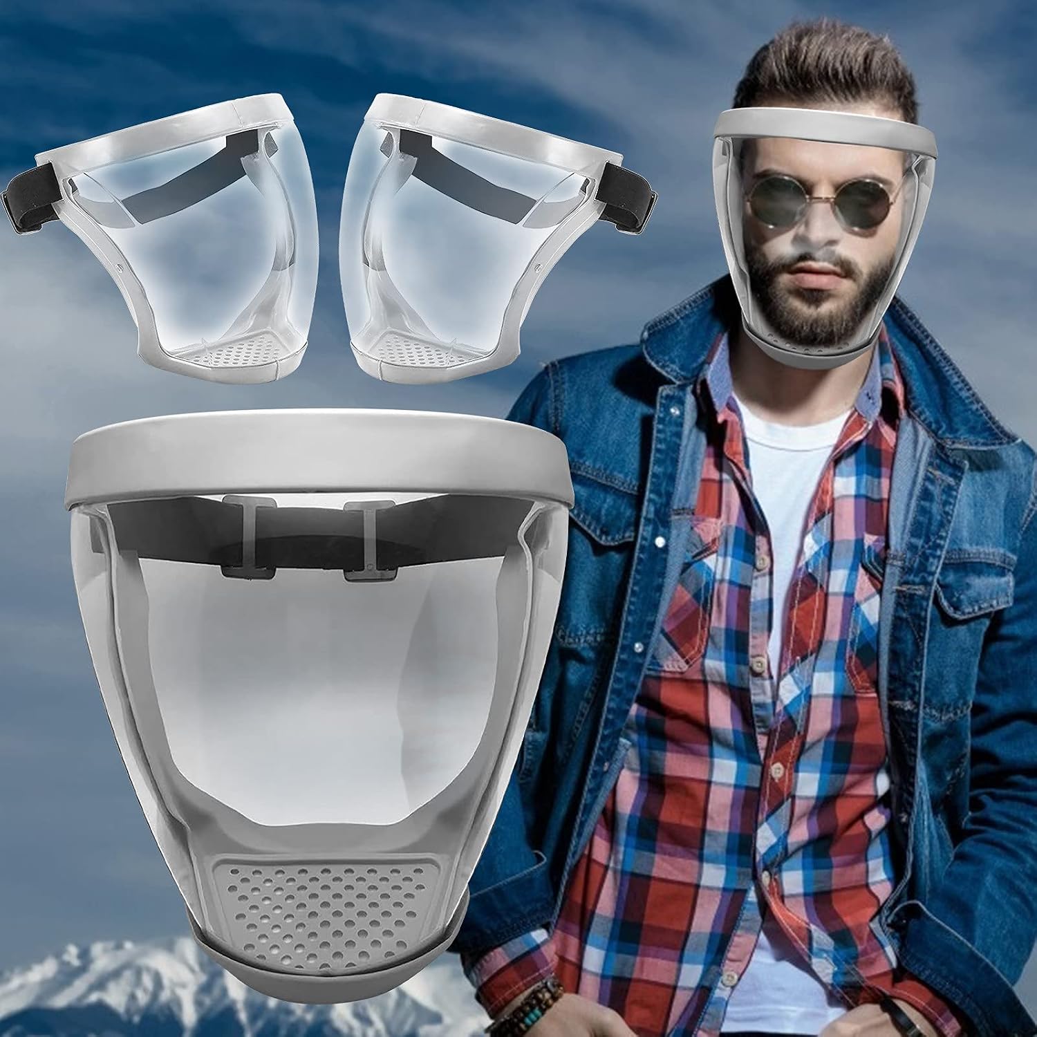 Keeplus Super Protective Face Shield Anti-Fog Full Face High-Definition Protective Face_Mask All-Inclusive Face Protection for Adults