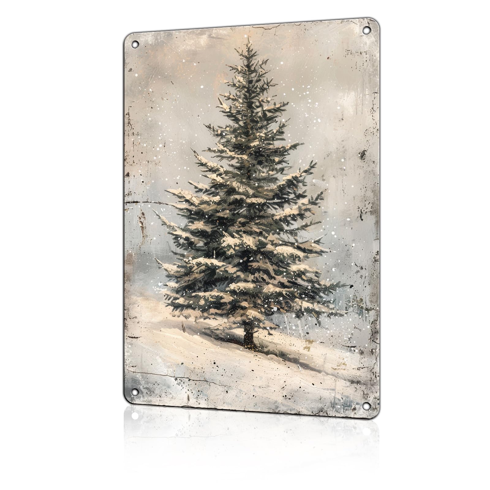 Retro Decor Tin Signs Christmas Spruce Winter Trees Funny Vintage Tin Sign Aluminum Sign Retro Wall Decor For Home Office Farmhouse Yard Garden Shop Cafe Indoor Outdoor 12X16 Inch