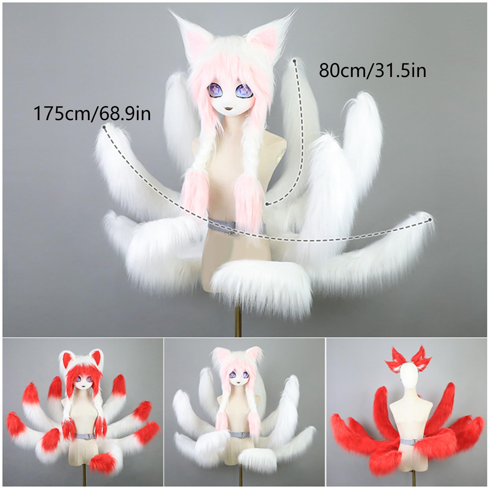 Coda di volpi a nove code Ahri Faux Furs Foxes Online Gaming Figure Cosplay Costume per Halloween Festa di Natale Ahri