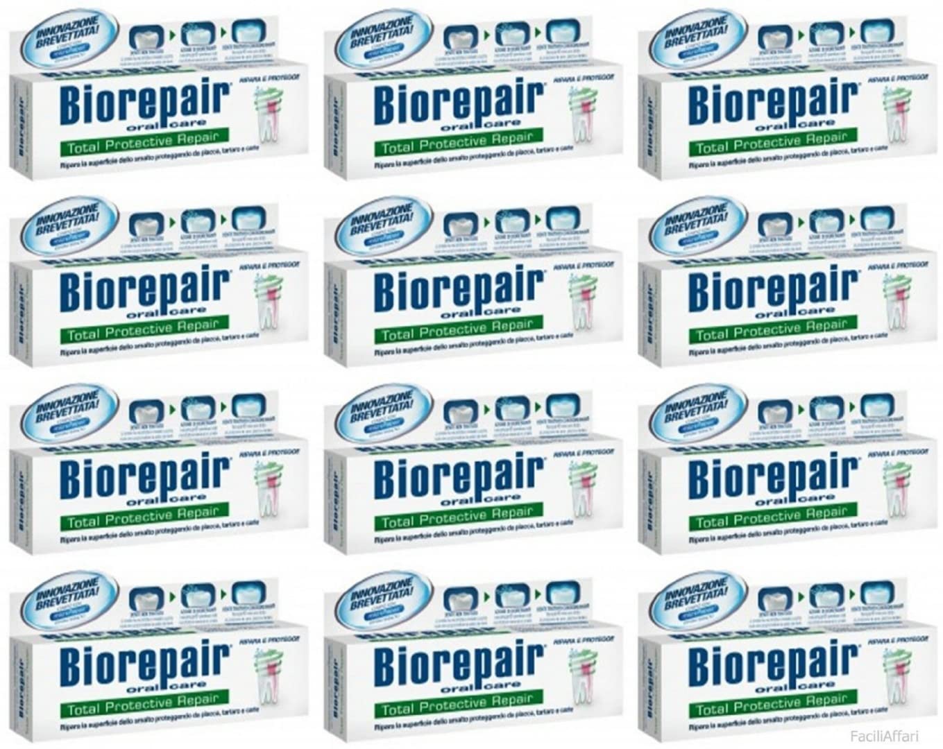 Set 12 BIOREPAIR Dentifricio TOTAL PROTECTIVE 75 Ml. Prodotti per denti e viso