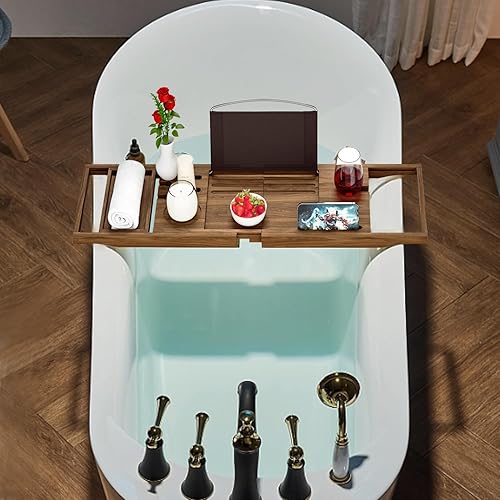 Vista 31 de Bandeja de bañera de alta calidad, bandeja de baño, mesa de bandeja de bañera para bañera, bandeja de baño para bañera, tamaño ampliable, se adapta