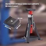 Arebos Cric hydraulique de manœuvre 3T avec pédale et 2 chandelles | Cric Voiture Robuste 3 tonnes | pour Atelier, Garage et Entretien Auto - 6