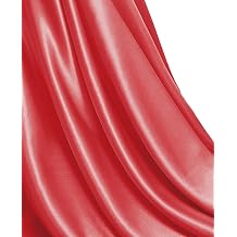 MDS Satin Fabric 5 Yards, 44" Wide, Silky Smooth Charmeuse Sateen Cloth for Wedding Arch Drapery Panel Backdrop Party Event Banquet Home Decoration Curtain Crafts DIY Sewing Costume - Coral