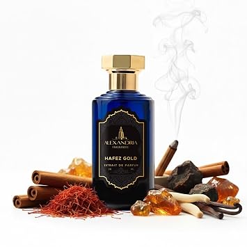 Alexandria Fragrances Hafez Gold Perfume - Premium Unisex Eau de Parfum with Cinnamon & Mellow Notes - Luxury Fragrance with Vanilla, Spicy & Mellow Sandalwood - Men Cologne for Every Occasion - 30ml