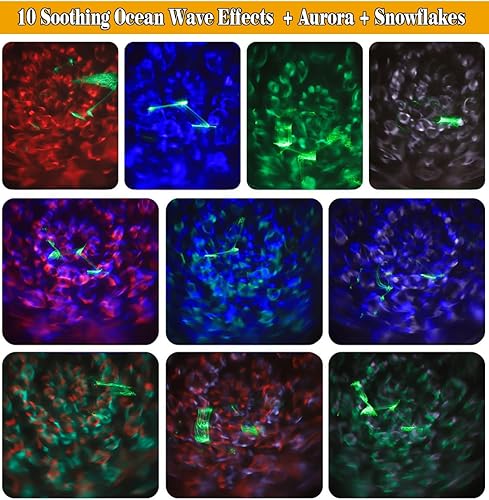 Miniatura 4 de Proyector de luces de Navidad de Halloween para exteriores, 2 en 1 con ondas de agua, luz láser Aurora con control remoto, luz LED impermeable para