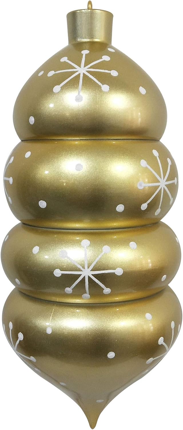 Vickerman 21.5" Champagne Candy Droplet White Snowflake Christmas Ornament