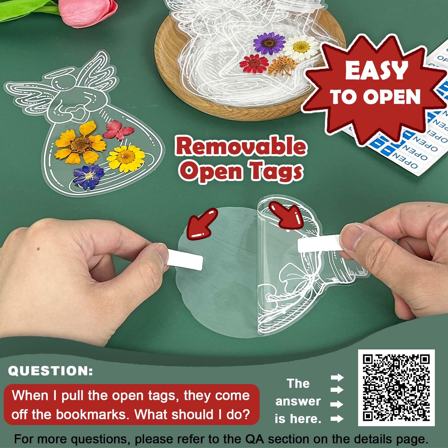 Snapklik.com : Krinisou 40pcs Transparent Dried Flower Bookmark, Clear ...