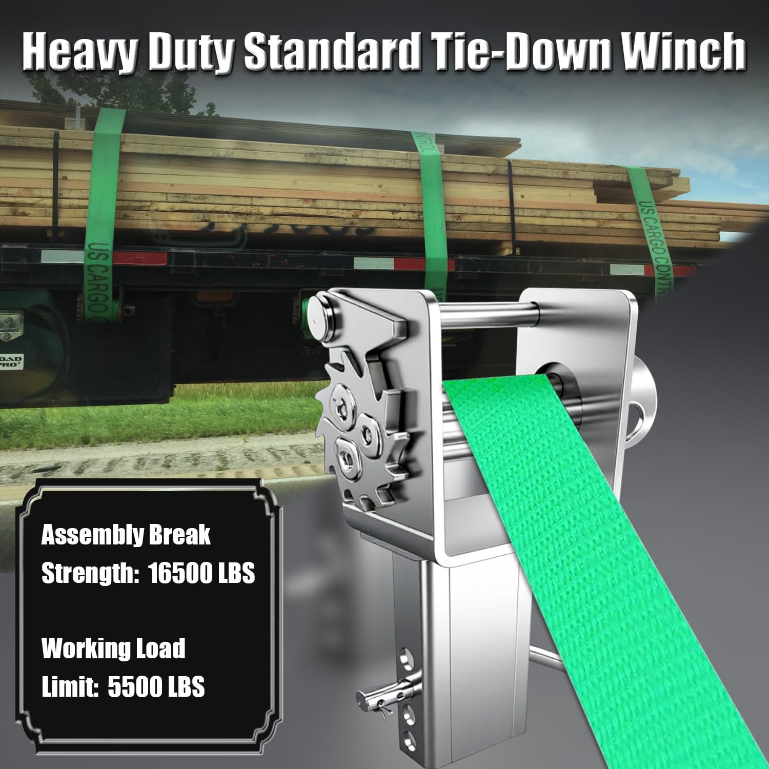 Trailer Stake Pocket Winch, Heavy Duty Stake Pocket Winch D Ring for Flatbed Trailer Trucks and Winches, 5400 LBS Load Limit, 16200 LBS Capacity for Trailer Winch - Stake Pocket Outward Offset, 2 Pack