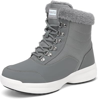 Dannto Women Winter Snow Boots Warm Shoes Fur Lined Ankle Booties | Faux-Shearling Lining,Water Resistant,Anti-Slip Outsole,Lightweight Comfortable,Outdoor Walking For Cold Weather