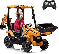 Vista 9 de Excavadora JCB de 12V para Montar con Control Remoto, Carro Eléctrico para Niños de 3-8 con Tractor, Bulldozer, Brazo Excavador, Carro para Montar