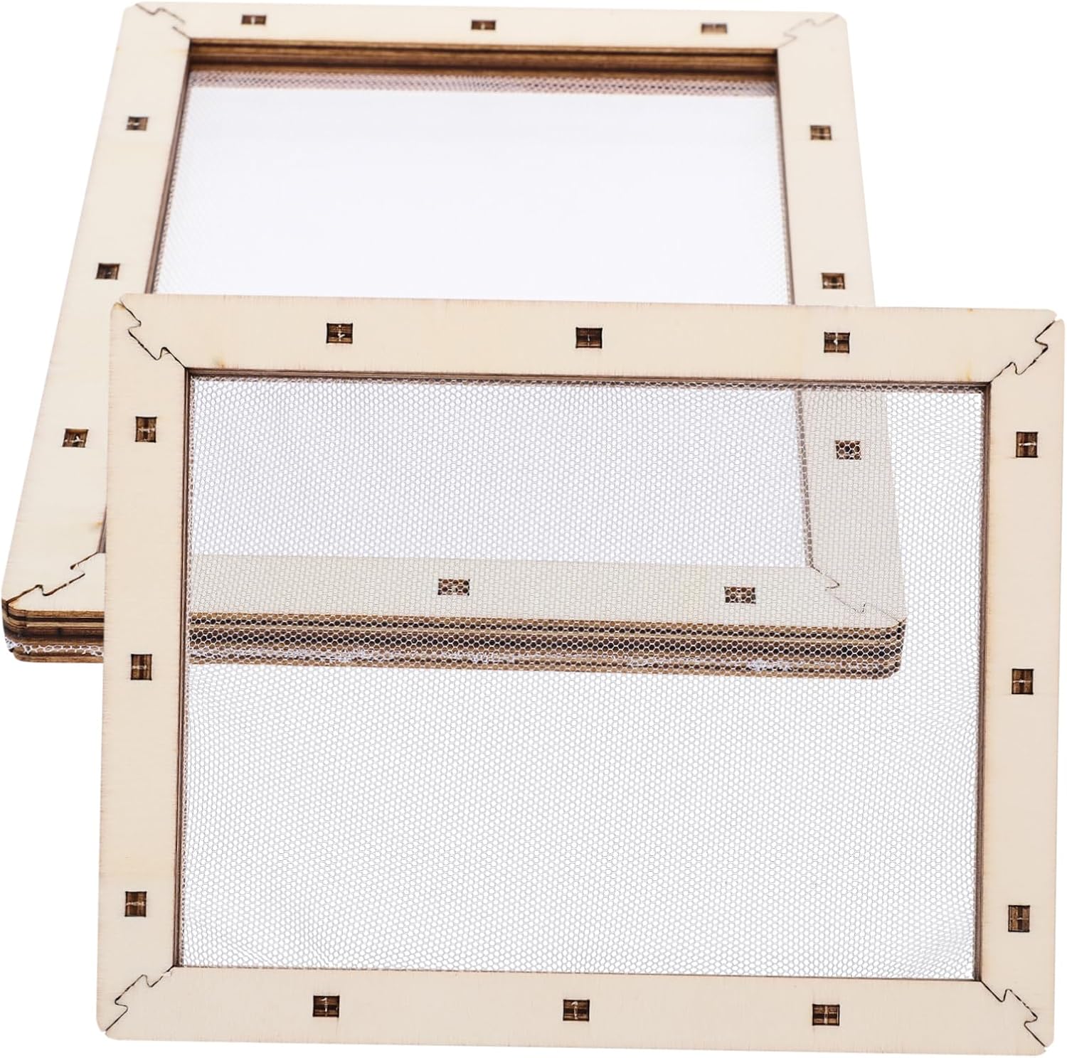 2pcs Educational Mesh Frame Paper Making Supplies Diy Paper Craft Kit Making Screen for Boys and Girls