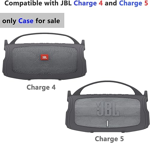 Miniatura 9 de Funda de silicona compatible con altavoz Bluetooth portátil JBL Charge 4Charge 5, funda suave para altavoces Bluetooth JBL Charge 45 (solo caja)