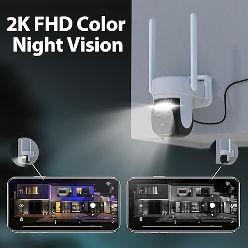 Miniatura 6 de Cámara de seguridad solar 2K inalámbrica para exteriores, zoom híbrido de 10X, cámaras PTZ de 360 para seguridad del hogar con panel solar de 6 W,