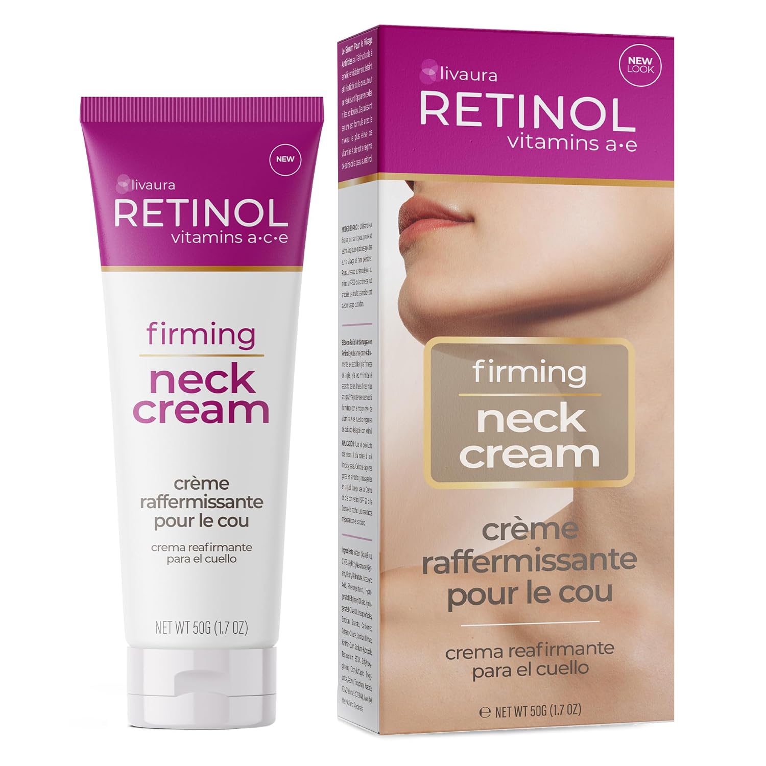 Retinol LIVAURA Neck Firming Cream for Women – Tightening & Lifting Neck Cream for Crepey Skin & Turkey Neck – Anti Aging Neck & Décolleté Moisturizer with shea butter