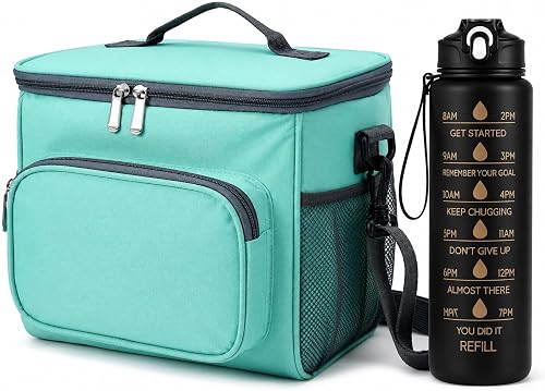 Large Capacity Thermal Insulated Lunch Bag And 900ML Leakproof Water Bottle