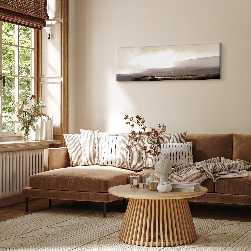artgeist Acoustic Canvas Wall Art Print Abstract Paint 53x18 in - 1pcs Picture with Acoustic Foam Sound Print Artwork Room Acoustics Soundproofing a-A-0330-b-d