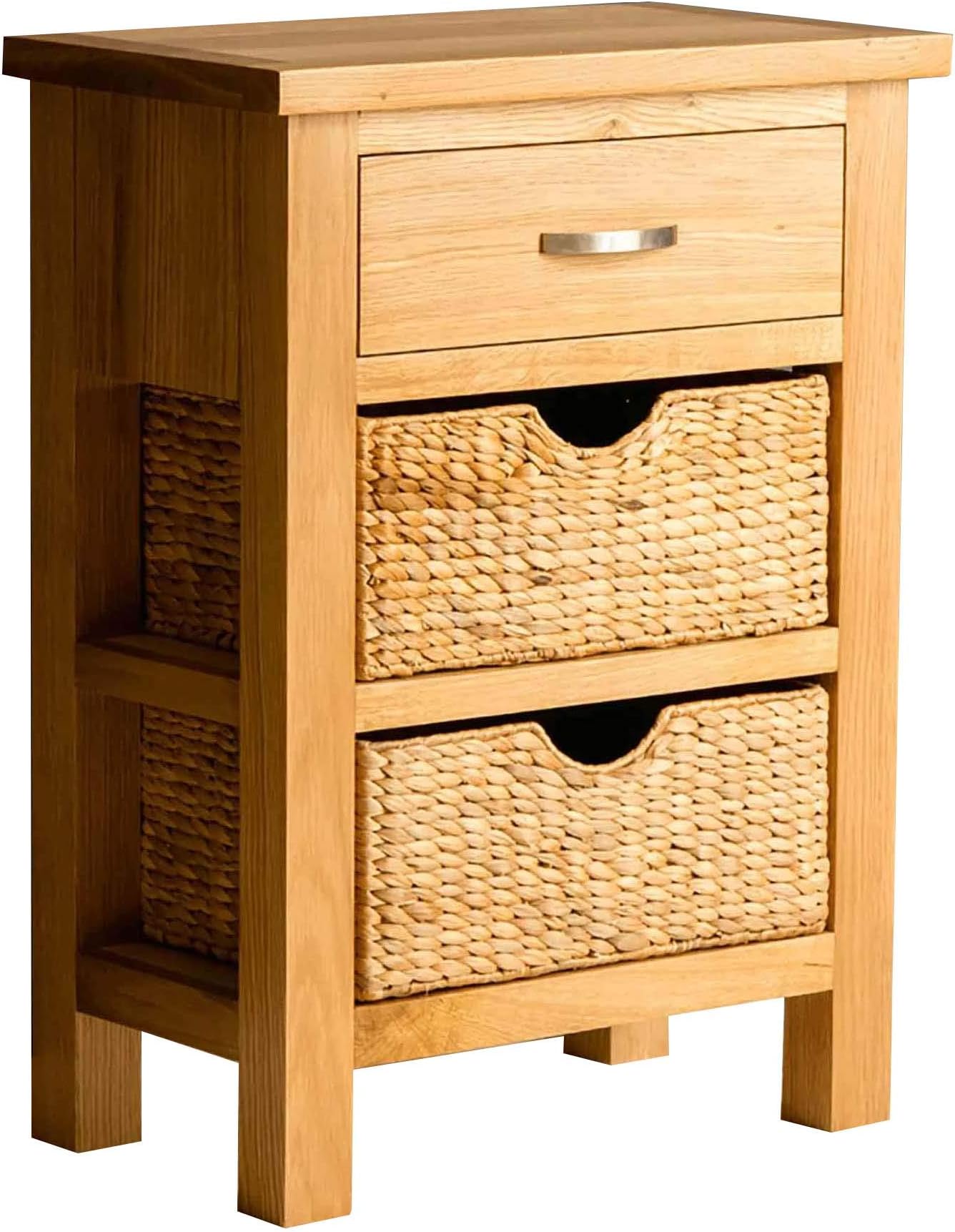 London Oak Telephone Table with Baskets