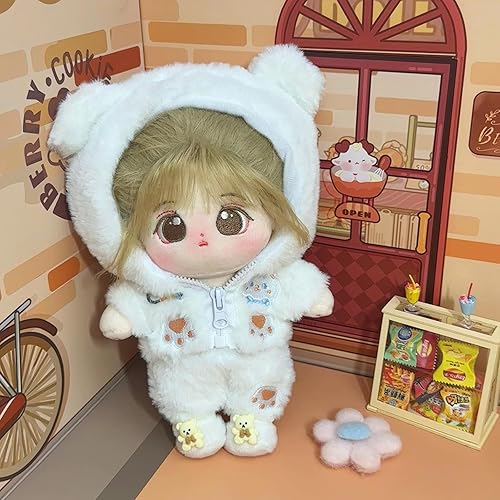 Miniatura 3 de CALEMBOU Ropa de muñeca de felpa de 7.9 in, pijama de peluche de anime, ropa de muñeca de algodón de 8 pulgadas para muñecas de animales de peluche