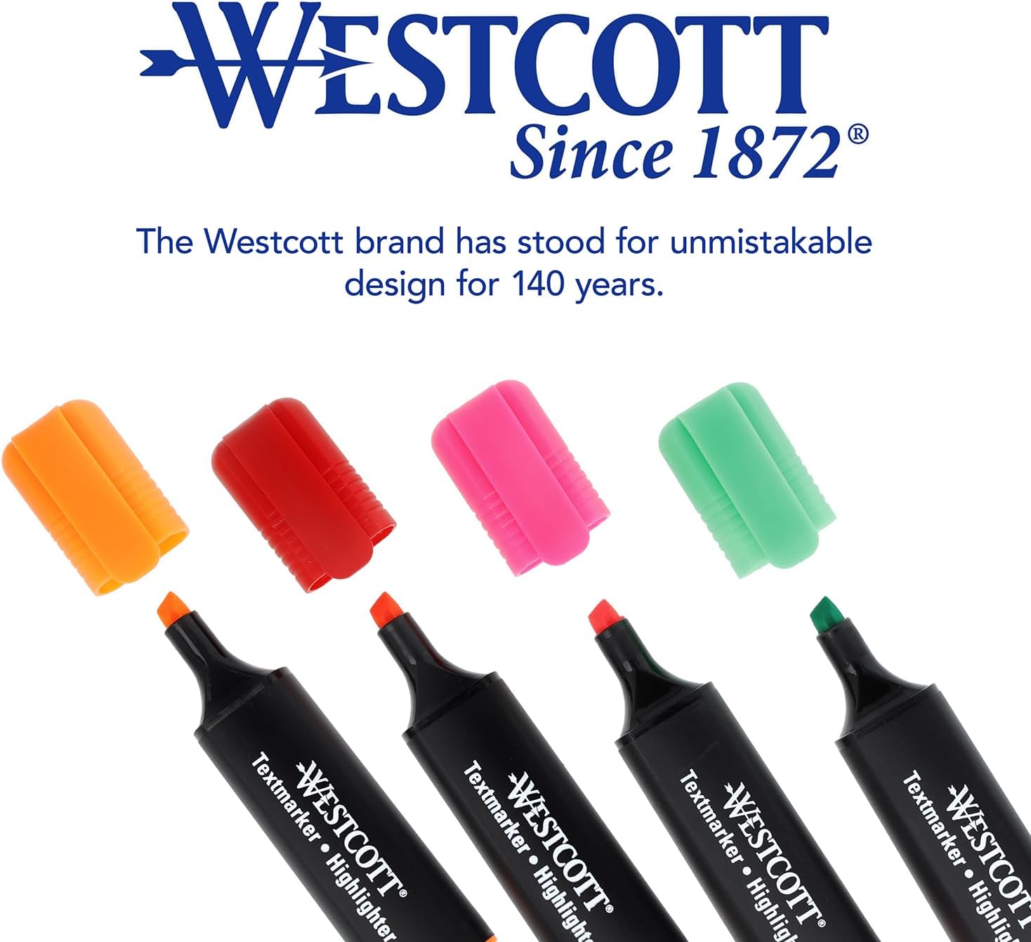Westcott E-744250 00 Highlighters with Organizing System 2 - 5 mm Line Width - Premium Ink from Germany (Pack of 20)