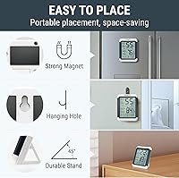 Vista 6 de ThermoPro TP55 - Higrómetro digital de interior, termómetro de 4 pulgadas con pantalla táctil y retroiluminación, termómetro de habitación / medidor