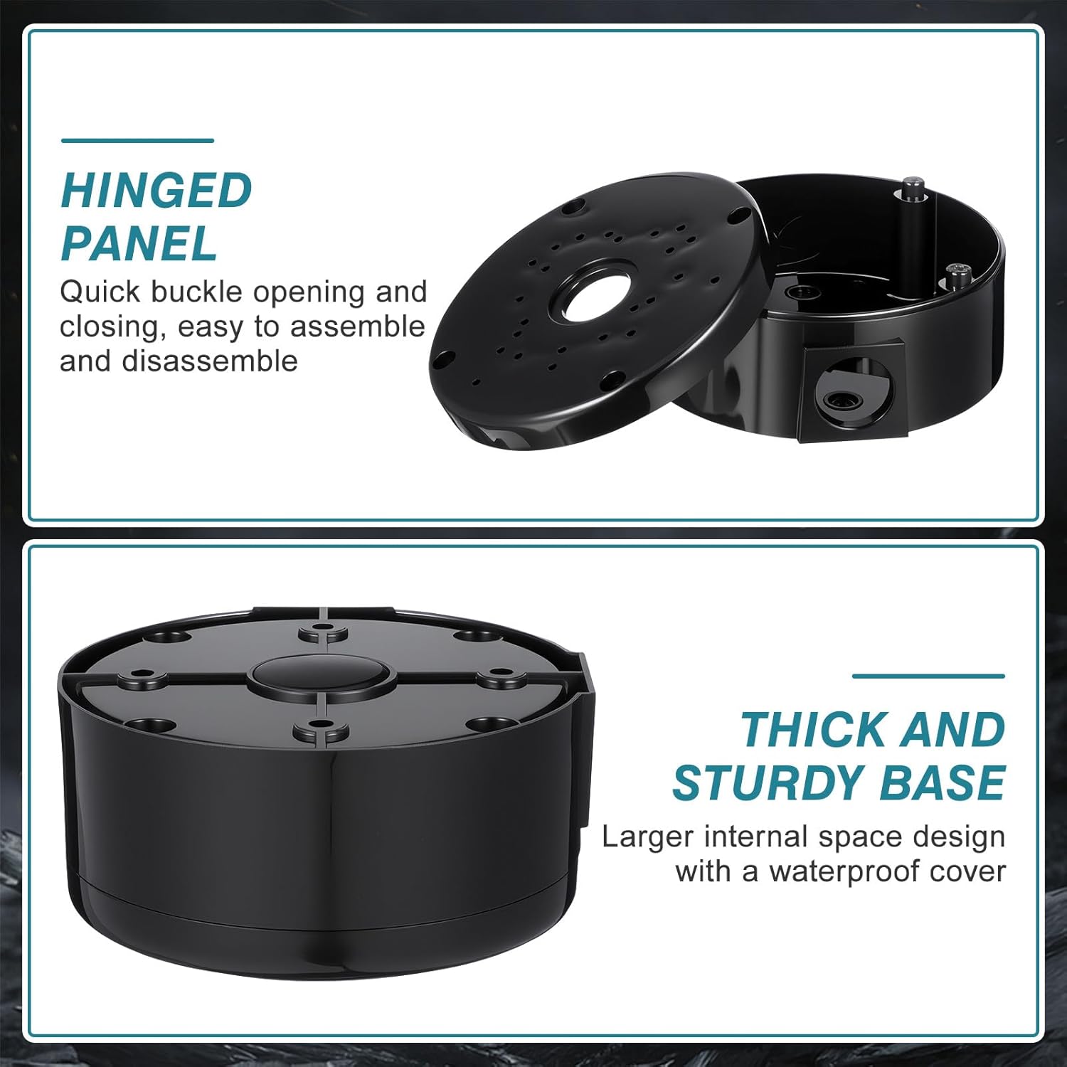 Cabilock Outdoor Junction Box Waterproof Electrical Box with Spacious Interior Cable Protector for Security Camera Wiring Weatherproof Wire Cover for Outdoor Cord Management 4.80X4.80X2.08In