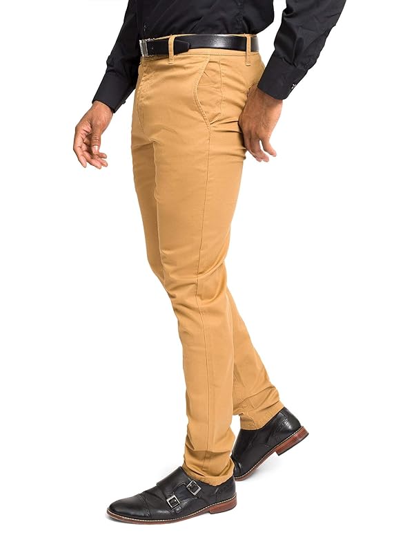 VICTORIOUS Men's Basic Casual Slim Fit Stretch Chino Pants DL1250 - L - Wheat - 36/30 by VICTORIOUS - Image 6