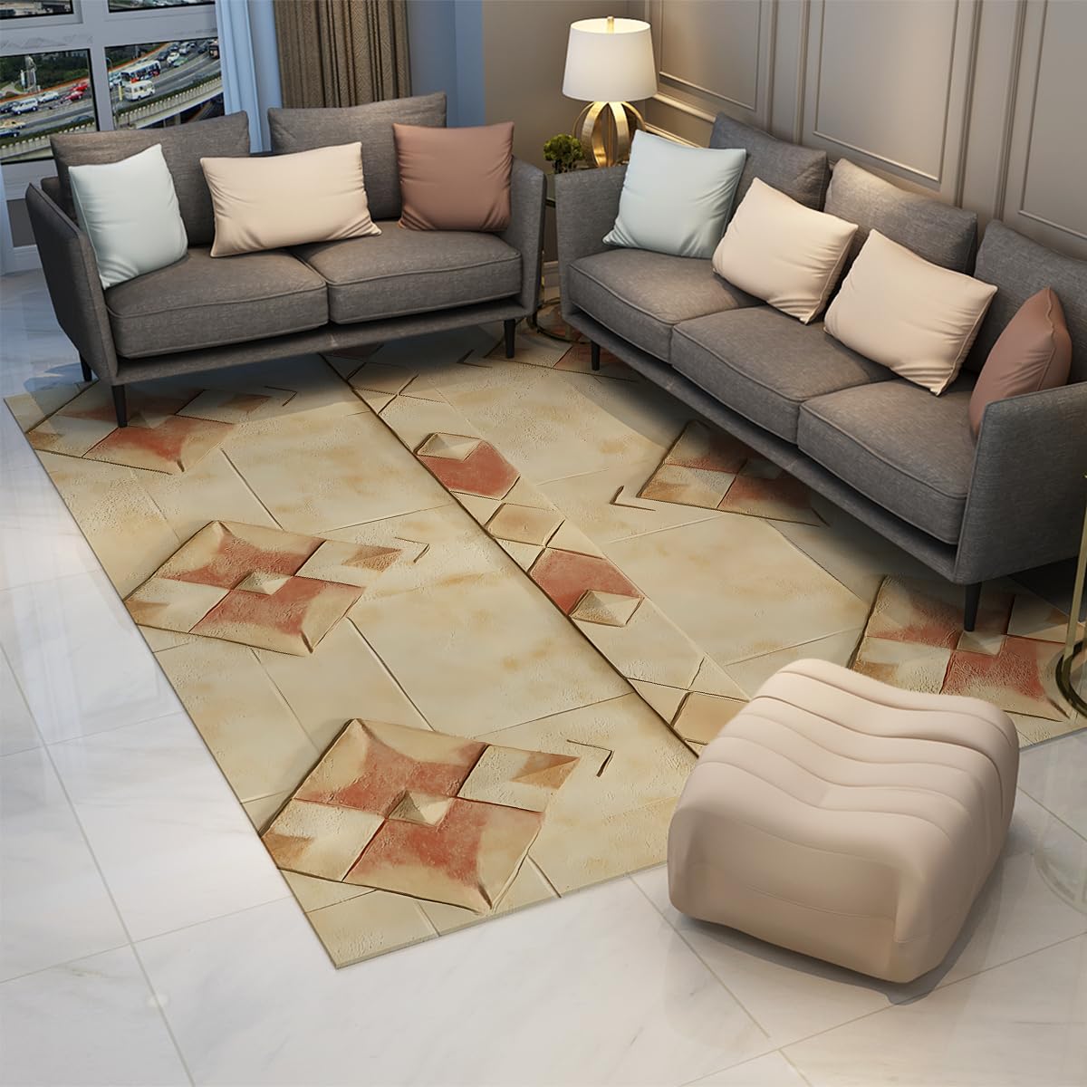 200 x 300 dywaniki boho do salonu sypialnia zmywalny dywan z niskim włosiem miękkie płytki nadruk 3D antypoślizgowy odporny na plamy Azteków wejście do jadalni