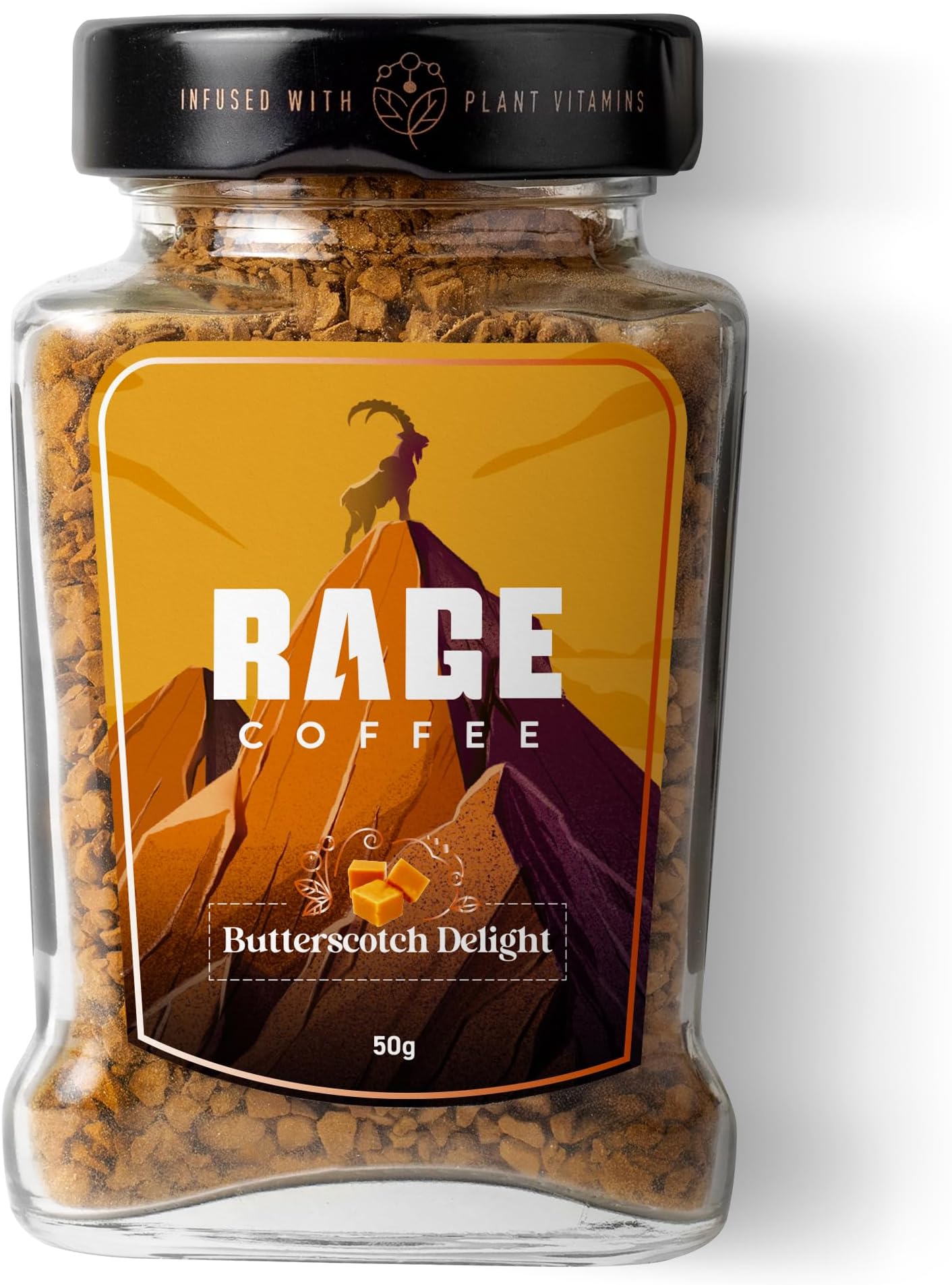 Butterscotch Delight Flavour - Premium Arabica Instant Coffee (Make Delicious Hot/Cold Coffee) | (Butterscotch Delight, 50g)