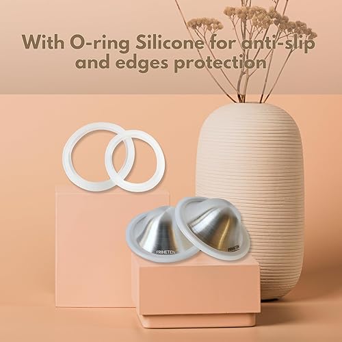 Miniatura 2 de FRIHETEN - Las copas de lactancia originales de plata, protección para pezones, copas plateadas para pezones, tazas de lactancia plateadas para