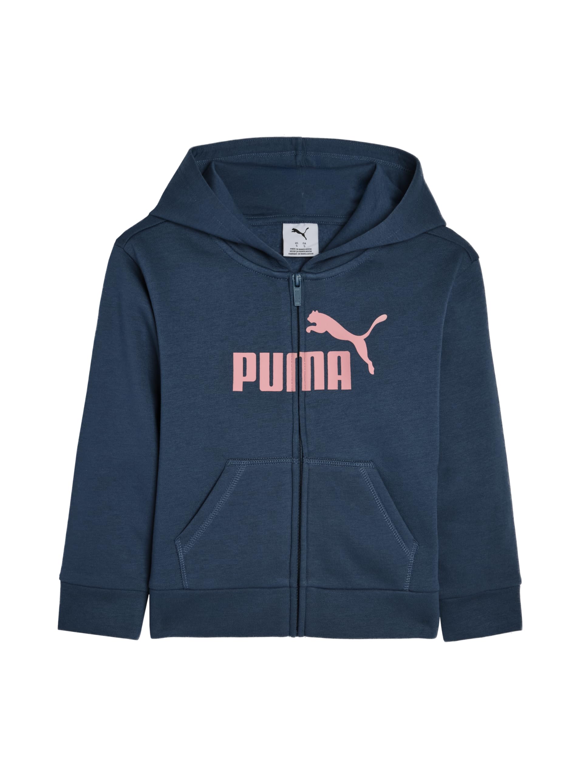PUMA Girls' Core Logo Zip Up Hoodie
