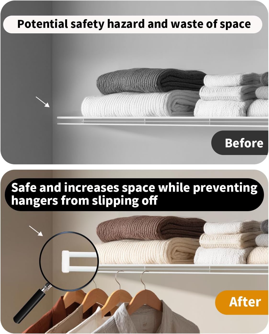 4 pcs plastic closet rod end caps, 5/16 Inch/8mm ID Wire Shelf End Caps, Spacer & Protector Covers for Closet System Wire Shelves